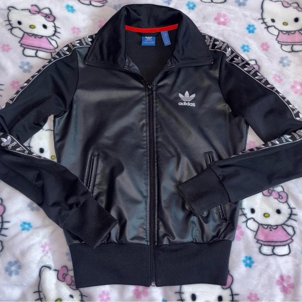 Adidas Originals Berlin Track Jacket XS Moto Shiny Black Firebird Bomber